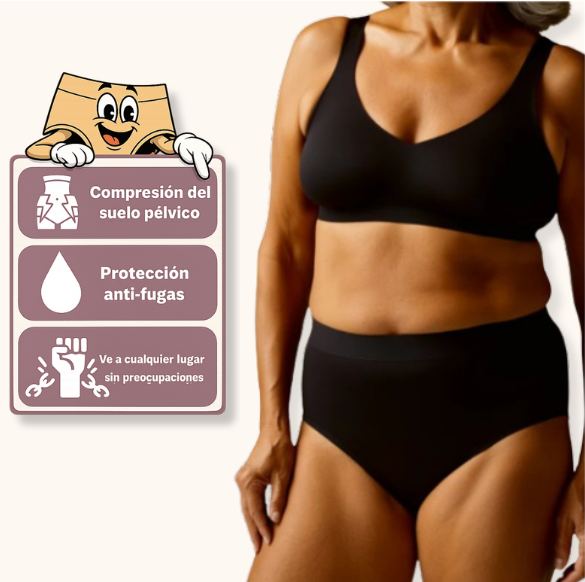 Bragas de soporte pélvico y a prueba de fugas (flujo abundante)
