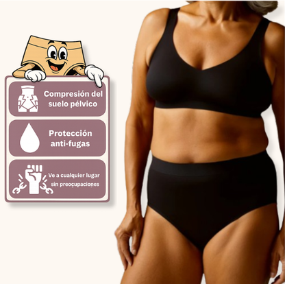 Bragas de soporte pélvico y a prueba de fugas (flujo abundante)