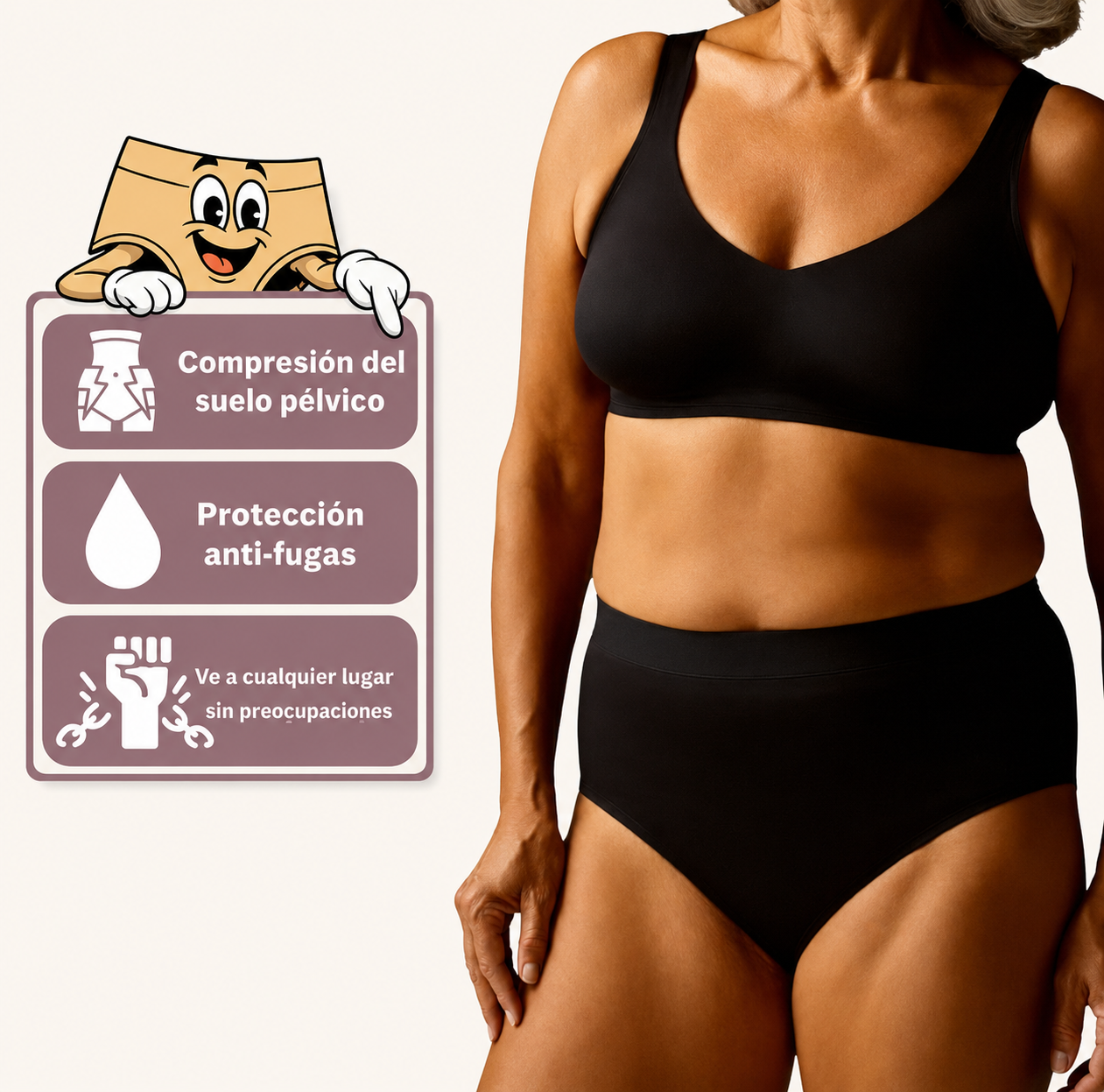 Ropa interior cómoda, discreta y a prueba de fugas